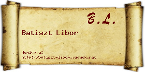 Batiszt Libor névjegykártya